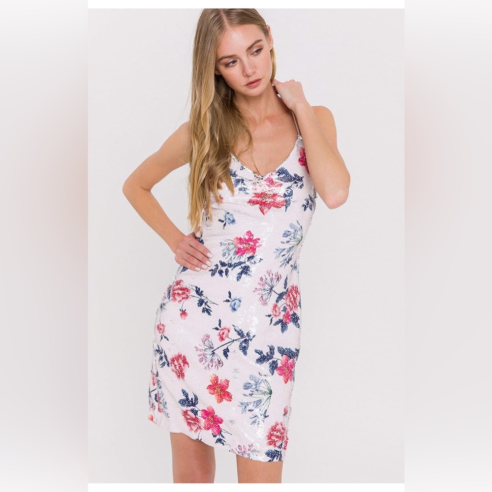 Endless Rose Sequin Floral Dress Large
